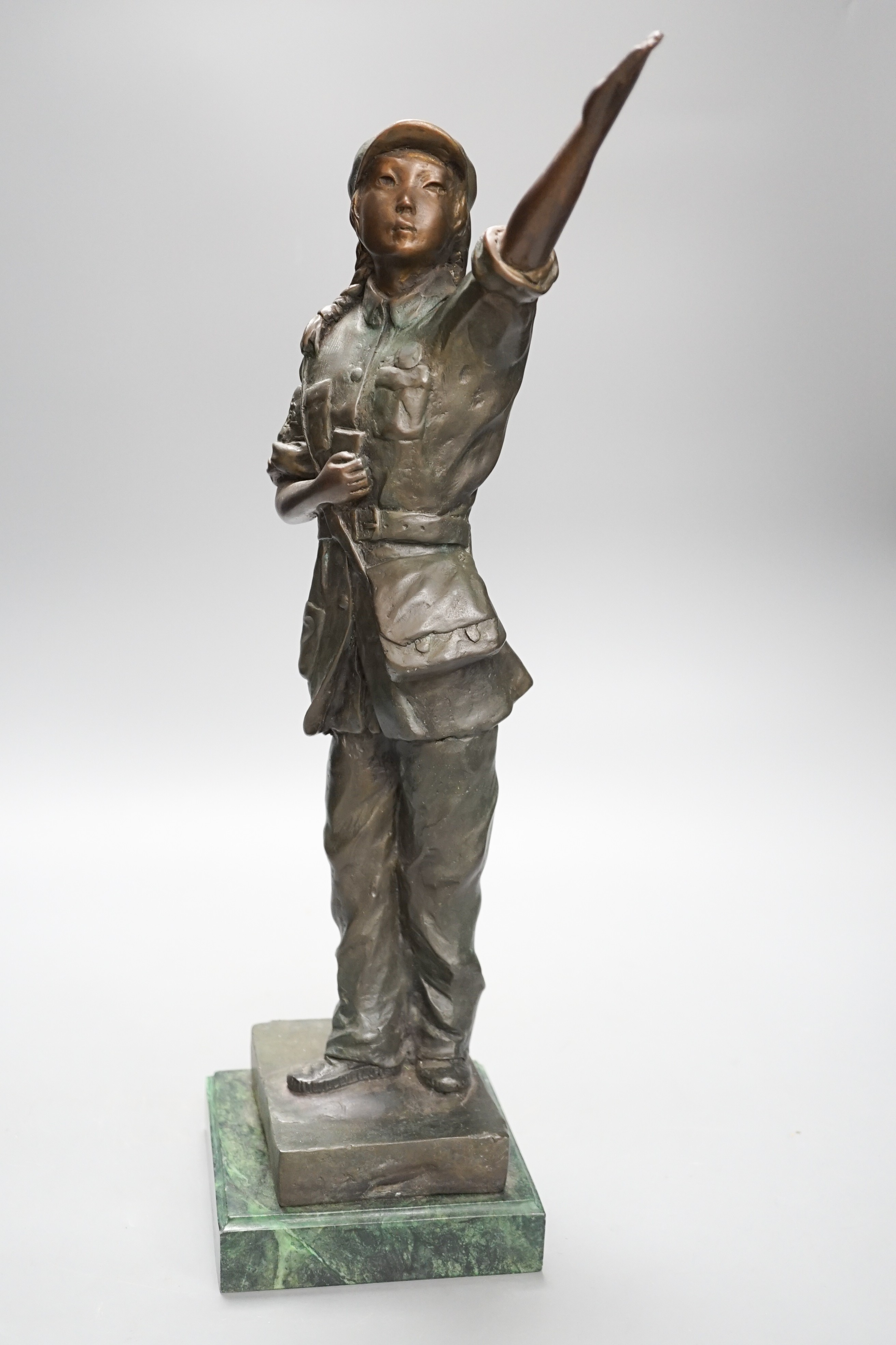 Le Bao bronze figure, a Red guard from Chinese revolutionary opera, 2020. 46cm
